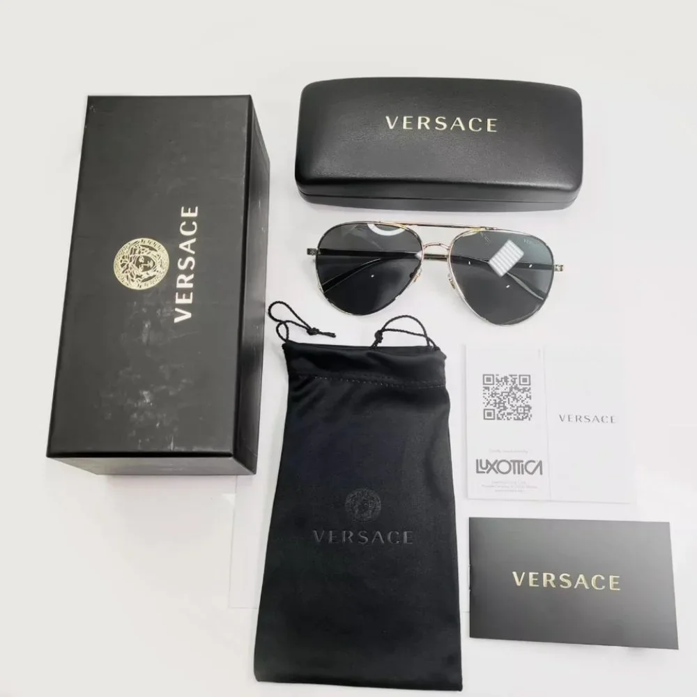 Versace Pilot Metal 59mm Sunglasses New Italy
